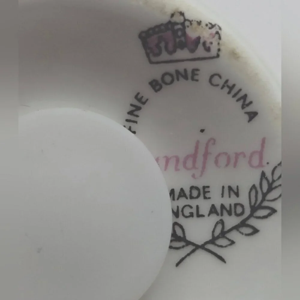 Vintage Sanford Fine Bone China Blue Rose Flowers Salt & Pepper Shakers